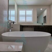 Close-up of moisture-resistant composite plantation shutters designed for Florida humidity in Sanford, FL.