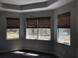 Dark brown roller shades